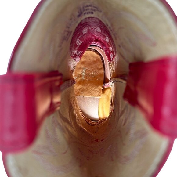 Justin Cowgirl Boots Womens size 5.5B Red Leather Cowboy Western Boots 4905 USA - Picture 11 of 14